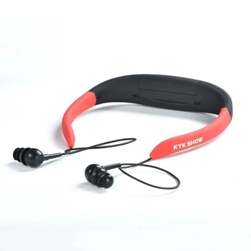 4 ГБ 8 ГБ MP3 наушники водонепроницаемые плавательные спортивные MP3 музыкальный плеер шейный стерео наушники Аудио гарнитура с FM для плавания - Цвет: Red 8G