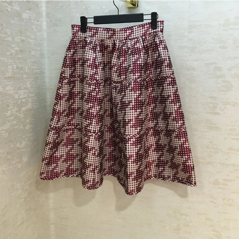 

Houndstooth half-length group fashion wild clothing female red dot skirt