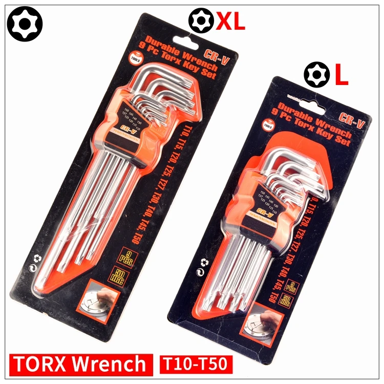 9PCS T10 T50 Durable Reinforced Toughen Metric Ball Ended TORX Hex