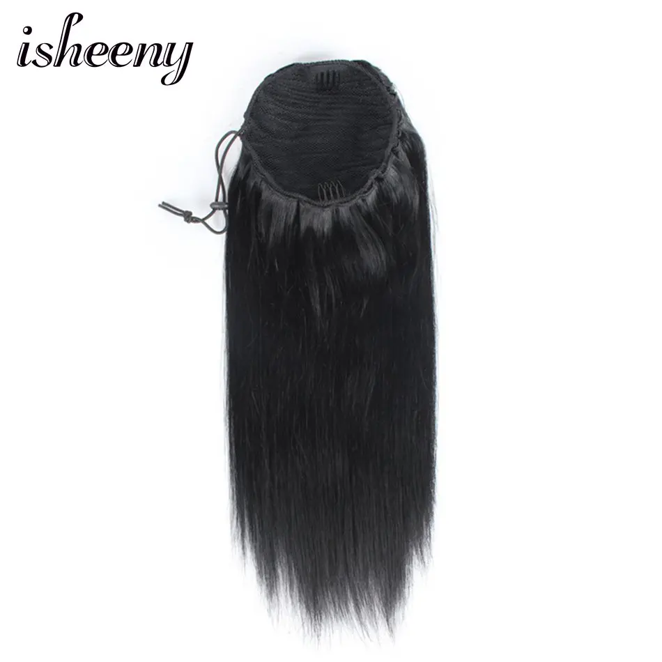 

100g Human Hair Pony Tail 10"-20” Clip In Hairstyle Straight Remy Drawstring Ponytail Natural Color Standard Shipping