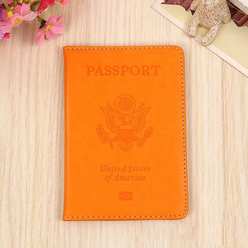 Чехол для паспорта из искусственной кожи США, чехол для паспорта для мужчин и женщин, Модный чехол для паспорта и путешествий в США