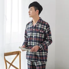 Хлопок, Осень-зима, наборы пижам, мужские сексуальные клетчатые повседневные пижамы для мужчин, пижамы, мужские пижамы, плюс размер, мужские пижамы