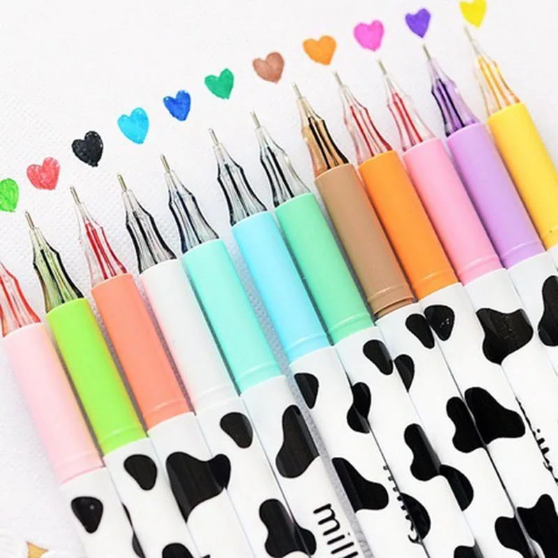 12color-Milky-cow-diamond-head-day-Gel-pen-2017-New-pens-zakka-kawaii-Stationery-Canetas-escolar (2)