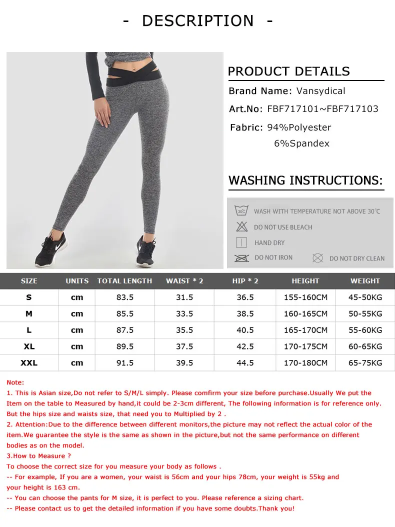 VANSYDICAL Leggings Women Sexy Yoga Pants Sports Pants Elastic Fitness Pants Workout Running Tight Sport Legging Female Trousers 11