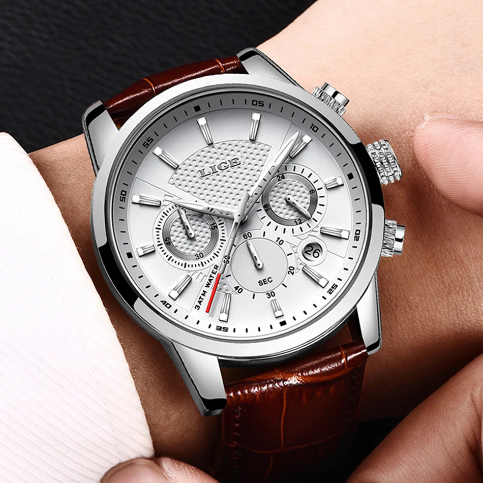

LIGE 2019 New Watch Men Fashion Sport Quartz Clock Mens Watches Brand Luxury Leather Business Waterproof Watch Relogio Masculino