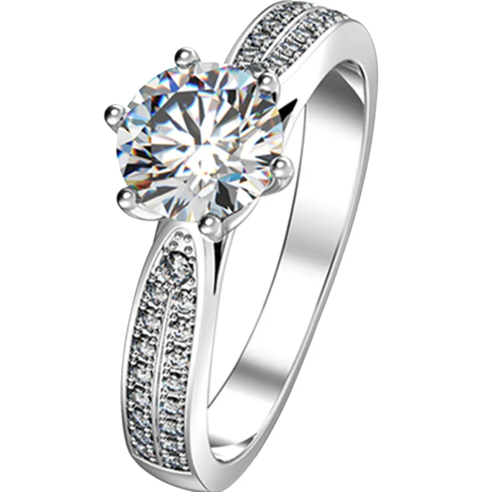 Solid AU585 White Gold Genuine 1Ct Fantastic Quality Credible Synthetic ...