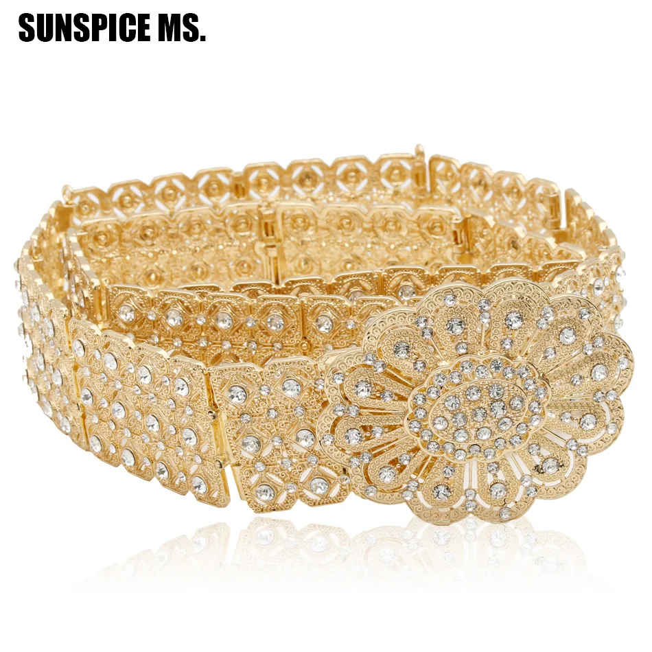 

Bohemia Crystal Belly Chains For Women Round Flower Belt Rhinestone-Studded Adjustable Length Waist Chains Princess Body Jewelry