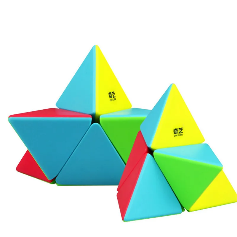 Новые с термическим закреплением изображения куб Qiyi Треугольники пирамидка, Магический кубик, 2x2x2 цветной пазл Скорость кубики для детей игрушки Подарок детская развивающая игрушка