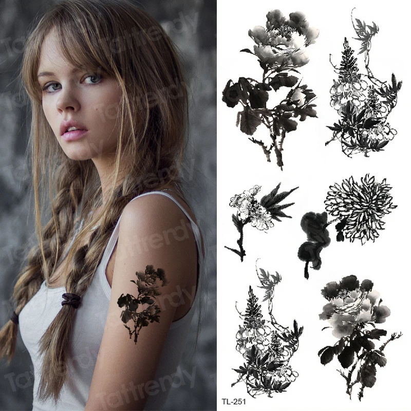 Water Transfer Tattoo Small Fake Tatoo Waterproof Rose Butterfly Flower Tattoo Body Stickers Arm Sleeve Wrist Tattoo For Girls Temporary Tattoos Aliexpress