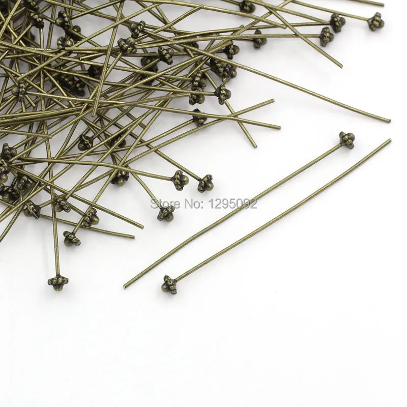 150Pcs Bronze Tone Flowers Head Pins Handmade Metal Jewelry Findings