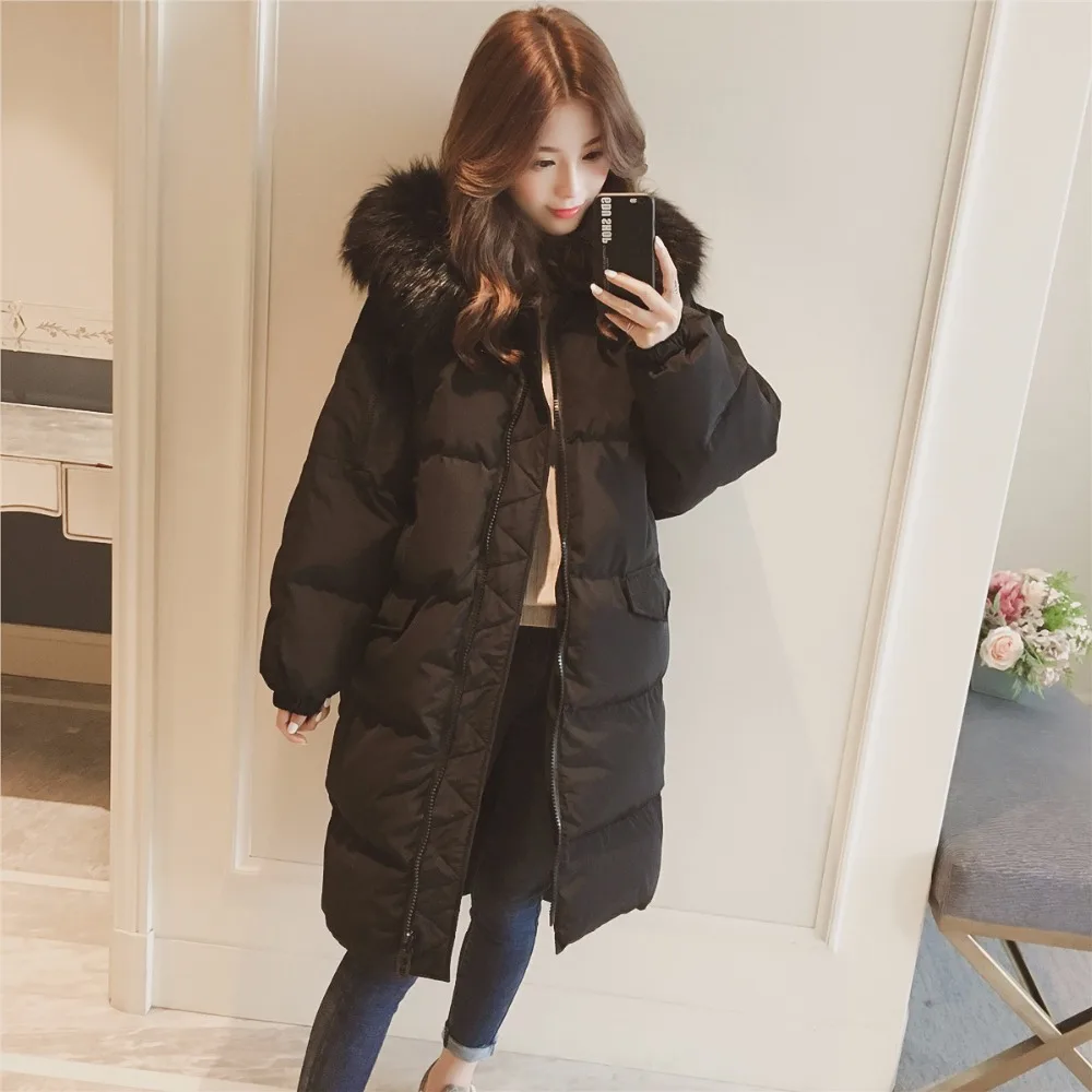 2018 women Big fur winter coat Long thickened parka women stitching winter coat down cotton ladies down parka down jacket Coats