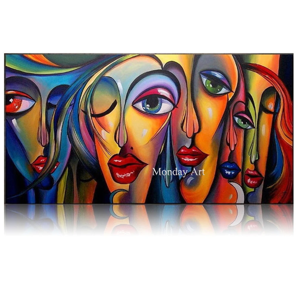 100 اليد رسمت Textur النفط اللوحة مجردة قماش اللوحة الشهيرة الفنان بيكاسو غرنيكا صورة فنية الديكور اللوحة في الرسم والخط من المنزل والحديقة على Promo Unohama Club Store