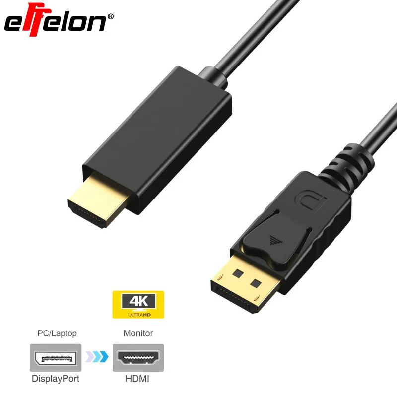 Effelon 1.8 м 6ft DisplayPort 1.2 к HDMI кабель с 4 К Поддержка включен системы для подключения HDTV