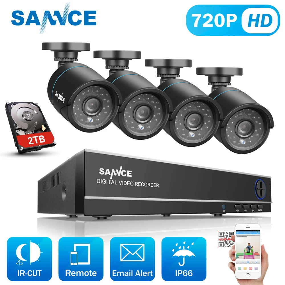 

ANNKE 8CH 1080P DVR Security Camera Surveillance Network CCTV System 2.0MP Home Security Cameras 200W AHD PAL System 1TB/2TB HDD