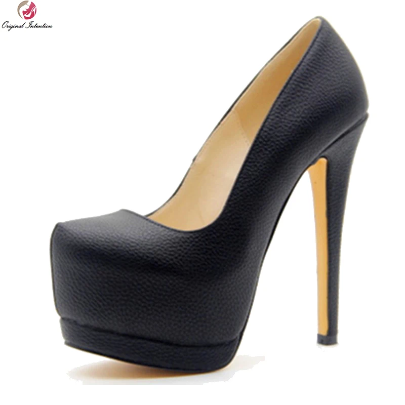 Original Intention New Elegant Women Pumps Nice Round Toe Thin High 