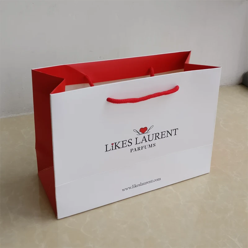 Wholesale 500pcs/lot Luxury Jewelry Paper shopping bag logo paper custom to print brand gift ...