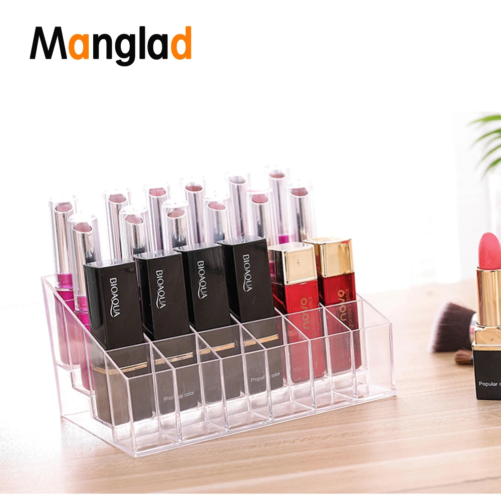 

24 Grid Acrylic Makeup Organizer Storage Box Cosmetic Box Lipstick Jewelry Case Holder Display Stand Transparent Cosmetic Case