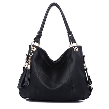 

2016 Fashion Style Women Leather Shoulder Bag Handbags Fringed Tassel Stitching Lady Tote Messenger Bags Bolso Mujer