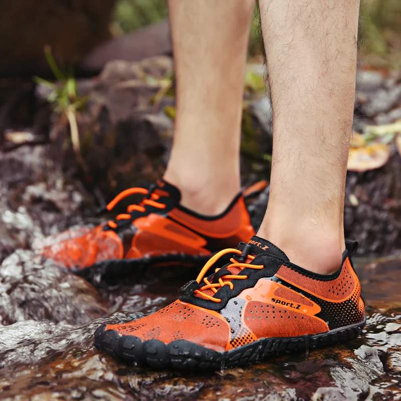 Mens Lightweight Barefoot Water Aqua Shoes Quick Dry Mesh Hiking Walking Sandals 