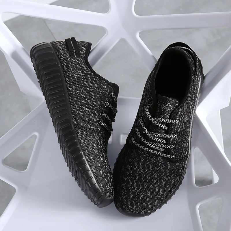 Мужские кроссовки Летающие тканые дышащие сетчатые беговые для пар уличная