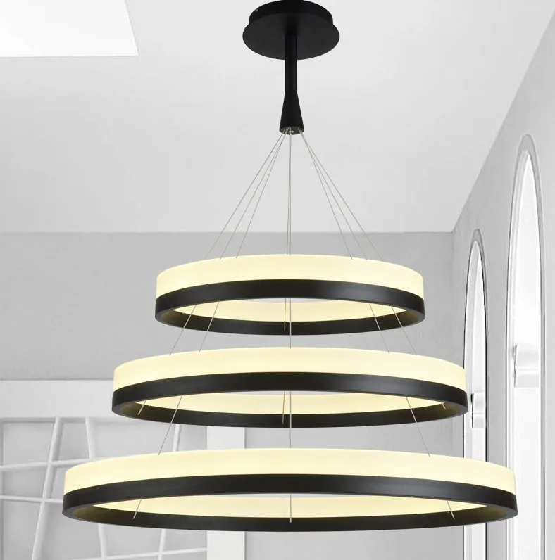 New LED Acrylic Chandelier Fixture Black Remote Control Pendant Lamp ... New LED Acrylic Chandelier Fixture Black Remote Control Pendant Lamp ...