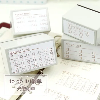 

Korean Notebook decorative stamp To do list Monthly Weekly planner accessories office school supplies Chancellory stationery