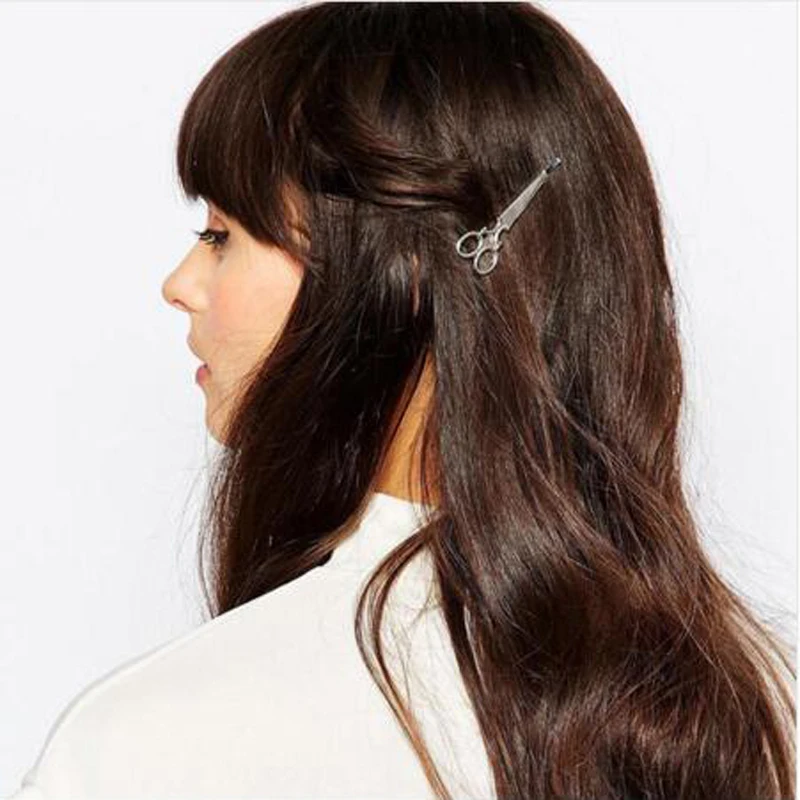 2016 Hot Hairpins Moda encantadora oro plata Metal tijeras pinzas de pelo para las mujeres accesorios de joyería pinzas de pelo t35 2016 Hot Hairpins Moda encantadora oro plata Metal tijeras pinzas de pelo para las mujeres accesorios de joyería pinzas de pelo t35