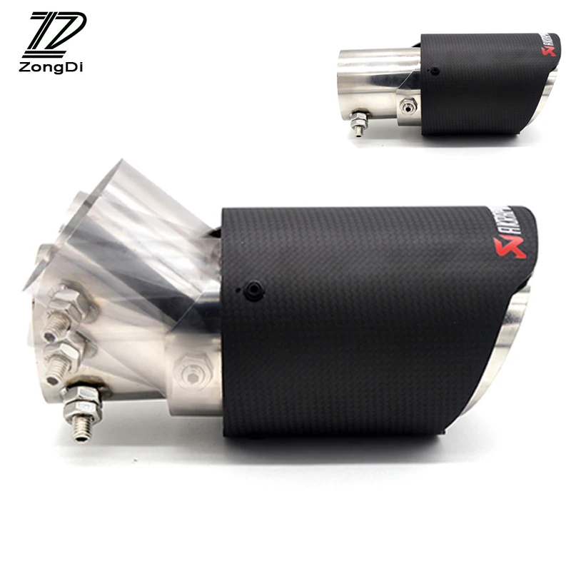 

1pc Universal Adjustable Angle Akrapovic Carbon Fiber Exhaust Tip for Ford Focus 2 Peugeot Chevrolet cruze Renault Skoda Toyota