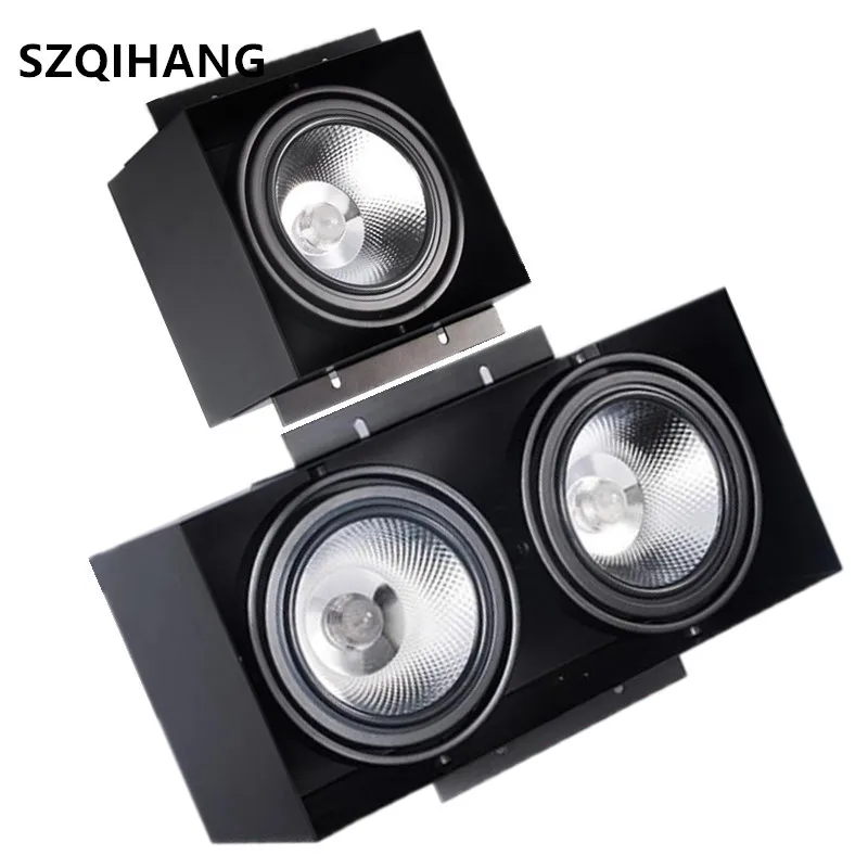 -reflexo da Grade Interior Grade Incorporado 2x15w Luzes Cob Led Daring Preto Double-headed Eye Anti Holofotes 1 – 2 3 Cabeça Luz 15w