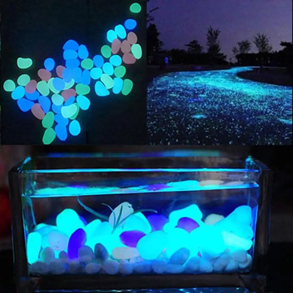 

10Pcs Luminous Glowing Artificial Stone Aquarium Fish Tank Stones Bonsai Garden Decor jardin glow in the dark gardening Rock