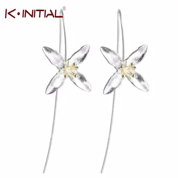 1pair  New Shining Flower Drop Earrings for Women Summer Fashion Hypoallergenic Jewelry Accessories Flowers Ear Earrings