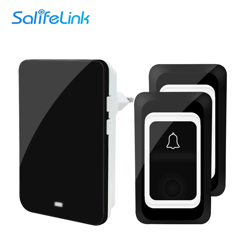 

Salifelink 28 Ringtones LED Waterproof Wireless DoorBell Smart 120M Remote Call Door Bell With 2 Transmitters+1 Indoor Receiver