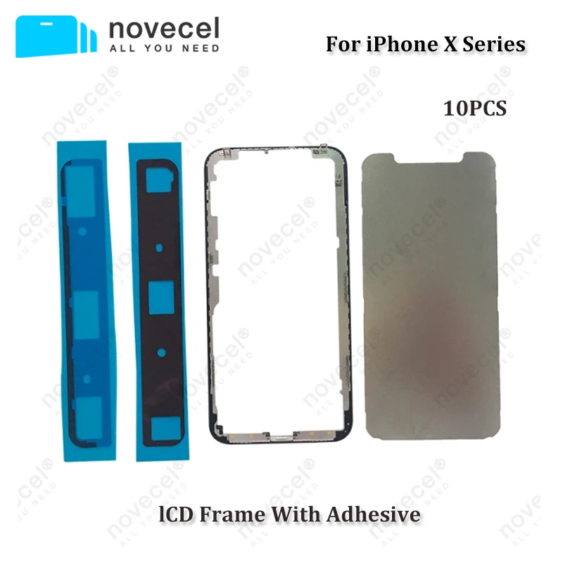 

10set/lot For iPhone X XS XS Max XR LCD Front Bezel Frame with Adhesive Sticker