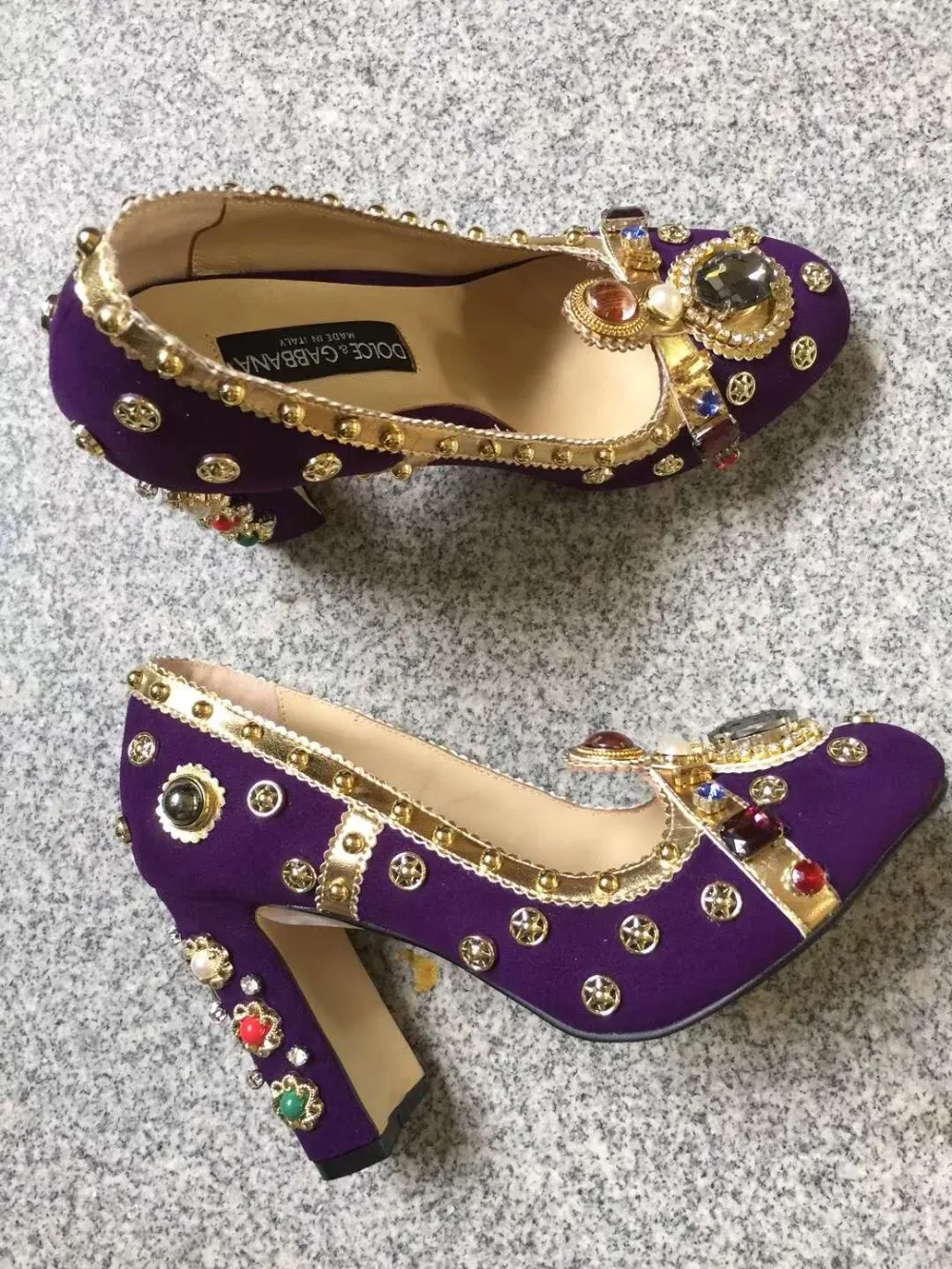 Fashion brand design mix color gemstone high heels luxury Jewelry