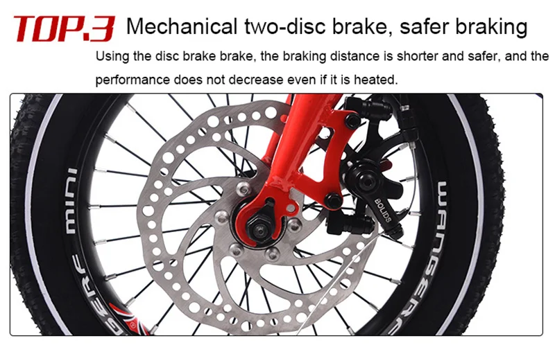 Top Adult Folding Bike 16-Inch Speed Change Two-Disc Brake Folding Car Small Wheel Portable Student Leisure Bicycle 12