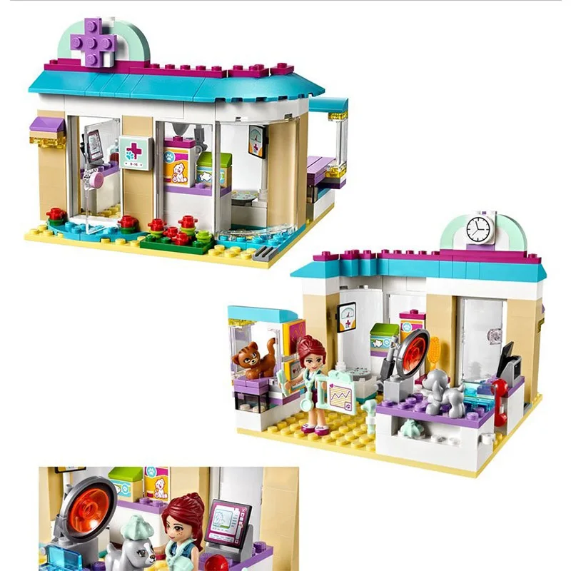10537 203Pcs Friends Vet Clinic Model Girl Friends Vet Ambulance LegoINGly Designer Toys Compatible 41085 Vet Pet Hospital