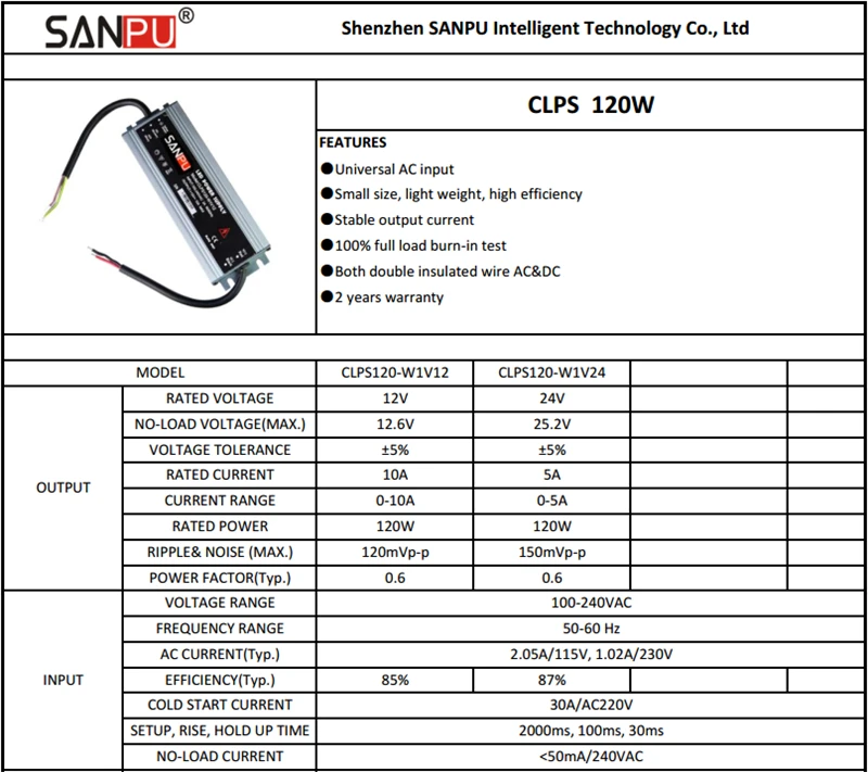 Sanpu-fonte de alimentação de led 12v dc,