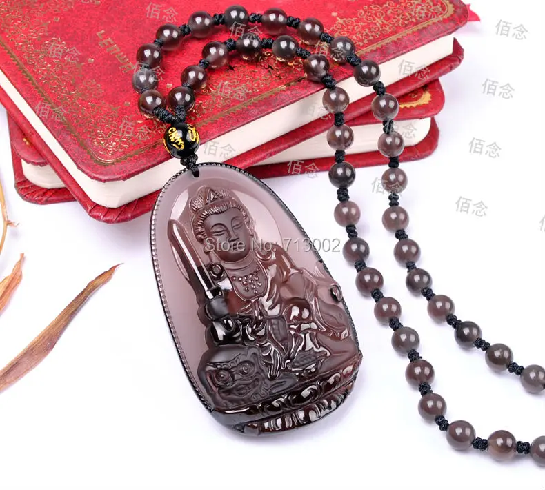 Из натурального мексиканского обсидиана brownness obsidian Numen Будда Кулон Амулет ожерелье украшения