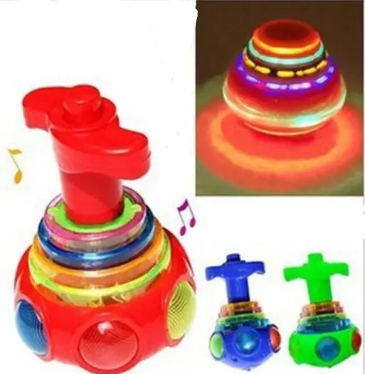 Music Gyro Spinning Top Funny Kids Toy Classic UFO Gyroscope Laser