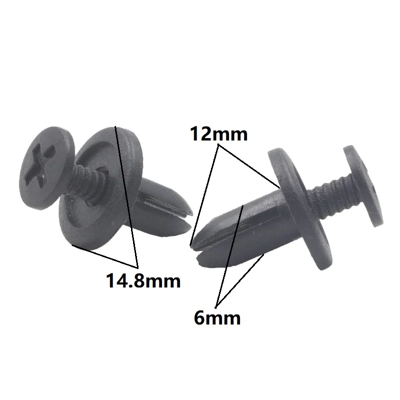 50 Pieces Plastic expanding rivet 6mm hole car fastener door panel buckle for Toyota Mazda Auto Retaining Clips