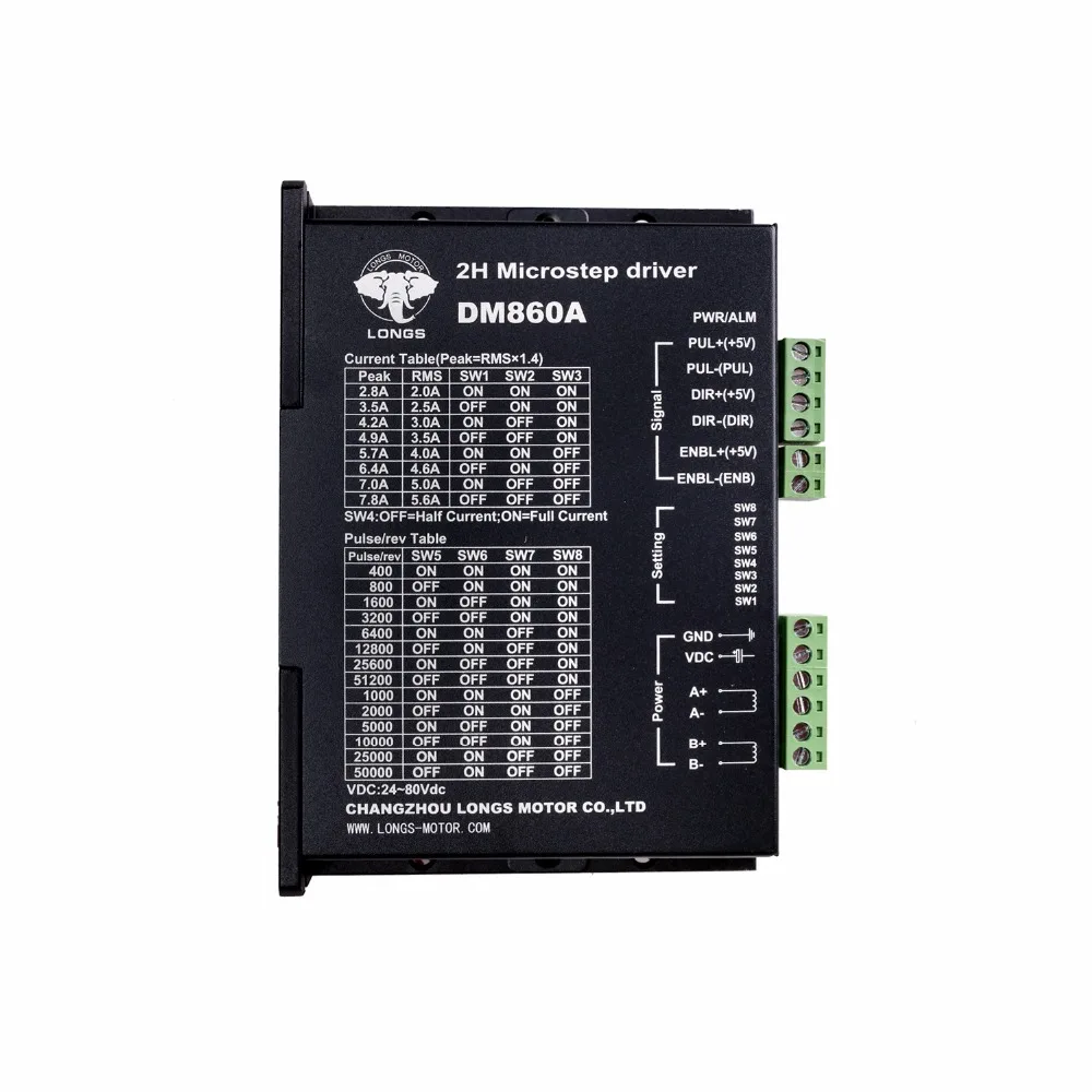 EU бесплатно! CNC длинный 3 осевой шаговый двигатель Nema 34 34HS1456 5.6A 1232oz и драйвер DM860A