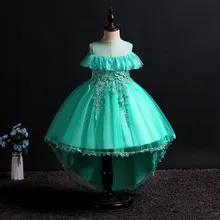 Детское платье для девочек, свадебное платье с цветочным узором для девочек, вечернее платье принцессы для торжественных торжеств, дня рождения, 3, 4, 6, 8, 10, 12 лет