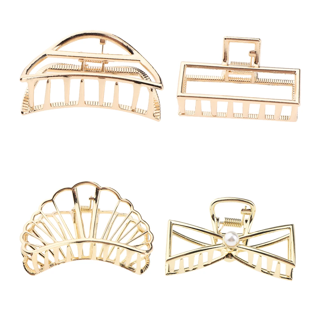 Women Lady Girls Hair Claw Clips Vintage Metal Strong Holding Power Hair Clips Clamps Hair Accessories Hairstyle Tool