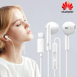 HUAWEI оригинальный CM33 наушники Тип usb C в ухо Hearphone гарнитура Mic объем HUAWEI Коврики 10 RS P10 P20 Pro Примечание 10 XIAOMI 8 6