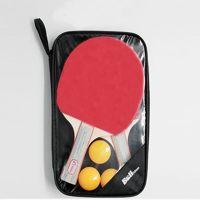 Table Tennis Racket Double Rubber Ping Pong Paddle with Three Balls