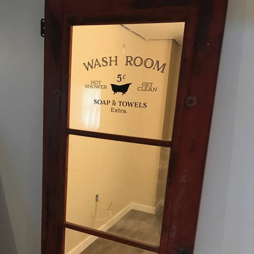 Bathroom Decor Sign Wall Sticker Wash Room Hot Shower Get Clean Wall Sticker Wash Room Hot Shower