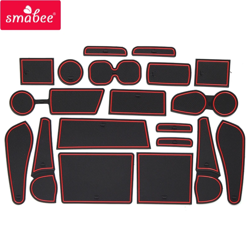 

smabee Gate slot pad For Isuzu MU-X LS-T Auto 4x2 4x4 2013-2016 Interior Door Pad/Cup Dust mats Water Coaster Non-slip