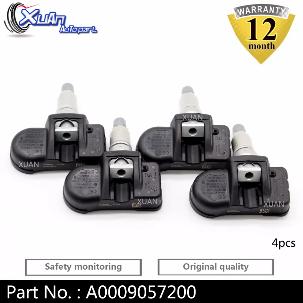 

XUAN 4pcs TPMS Tire Pressure Monitor Sensor A0009057200 For Dodge Chrysler Mercedes-Benz C250 C300 C350 C63 Smart Jeep 433.92MHz