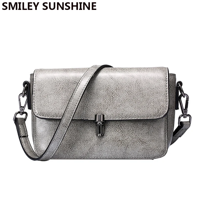 

SMILEY SUNSHINE brand fashion women genuine leather handbag flap ladies shoulder bag female messenger crossbody bag totes