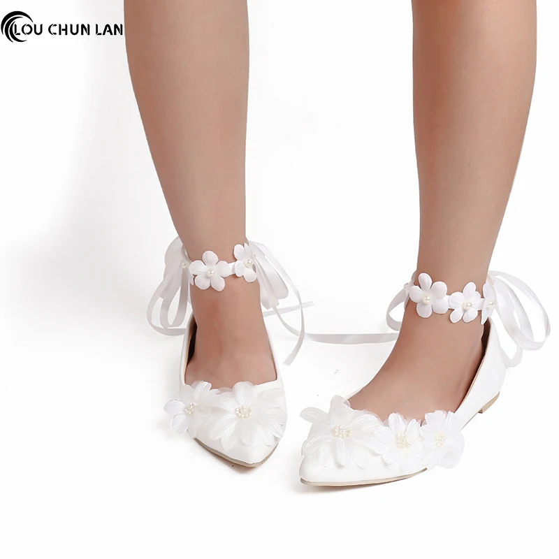 Handmade Wedding Shoes White Bridal Shoes Elegant Princess Fancy